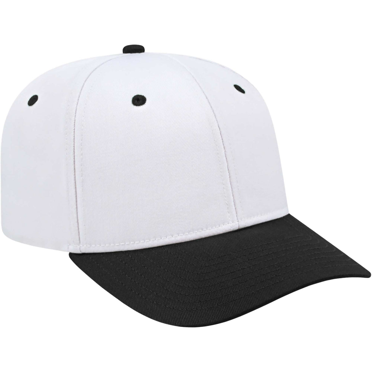 Cap America Original Snapback Cap in Poly Cotton Embroidery - White/Black - Left Angle