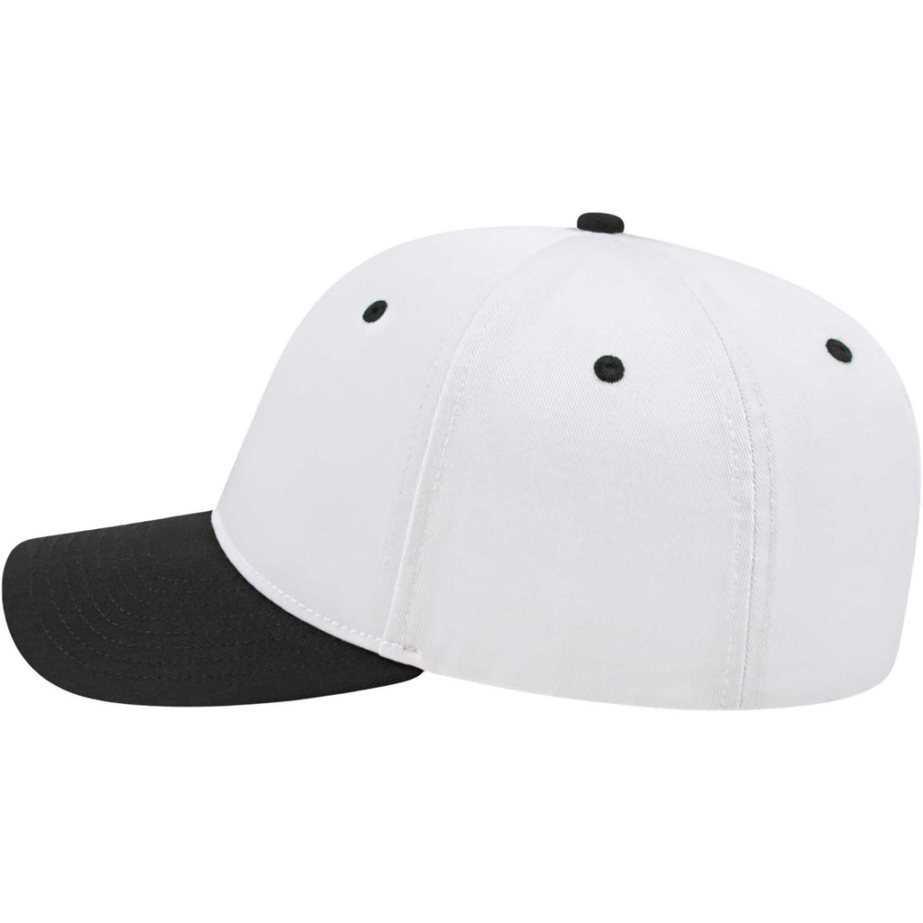 Cap America Original Snapback Cap in Poly Cotton Embroidery - White/Black - Left Side