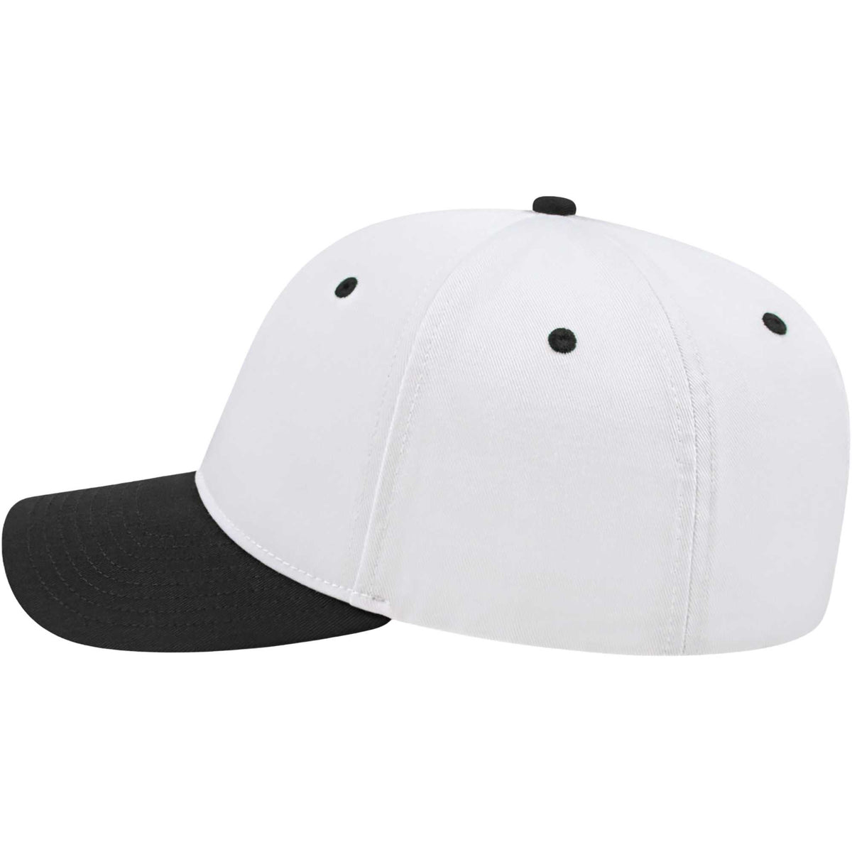 Cap America Original Snapback Cap in Poly Cotton Embroidery - White/Black - Left Side