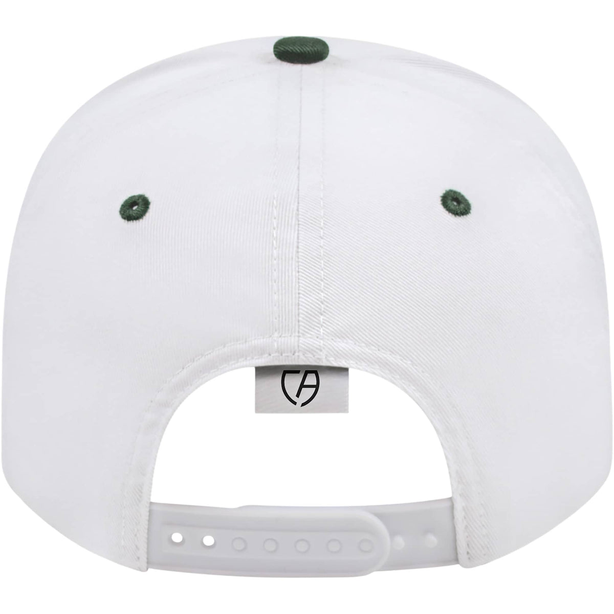 Cap America Original Snapback Cap in Poly Cotton Embroidery - White/Green - Back