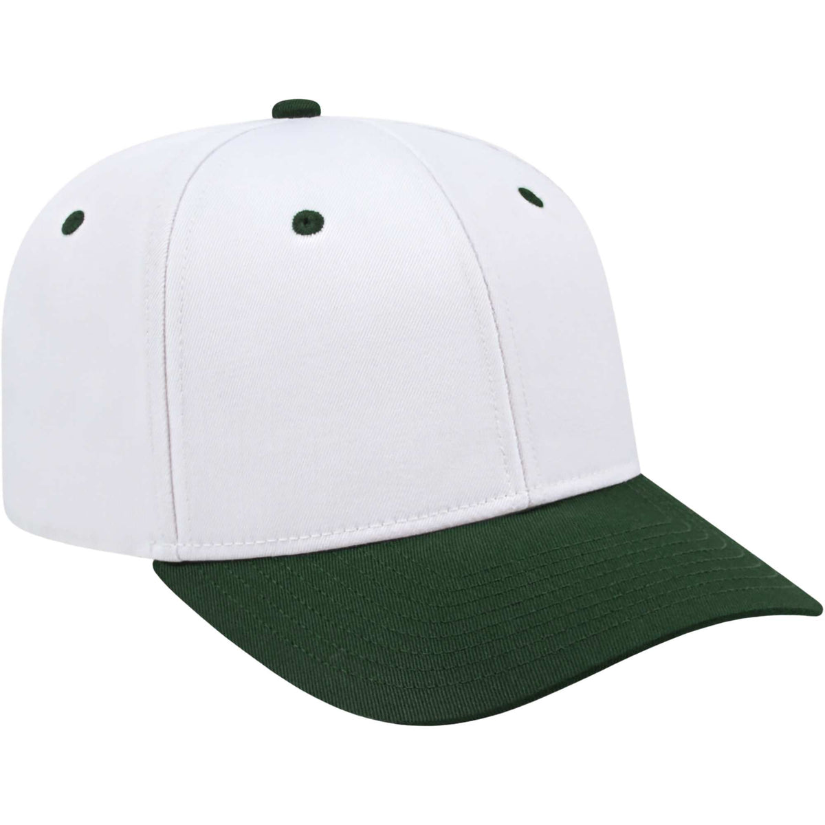 Cap America Original Snapback Cap in Poly Cotton Embroidery - White/Green - Left Angle