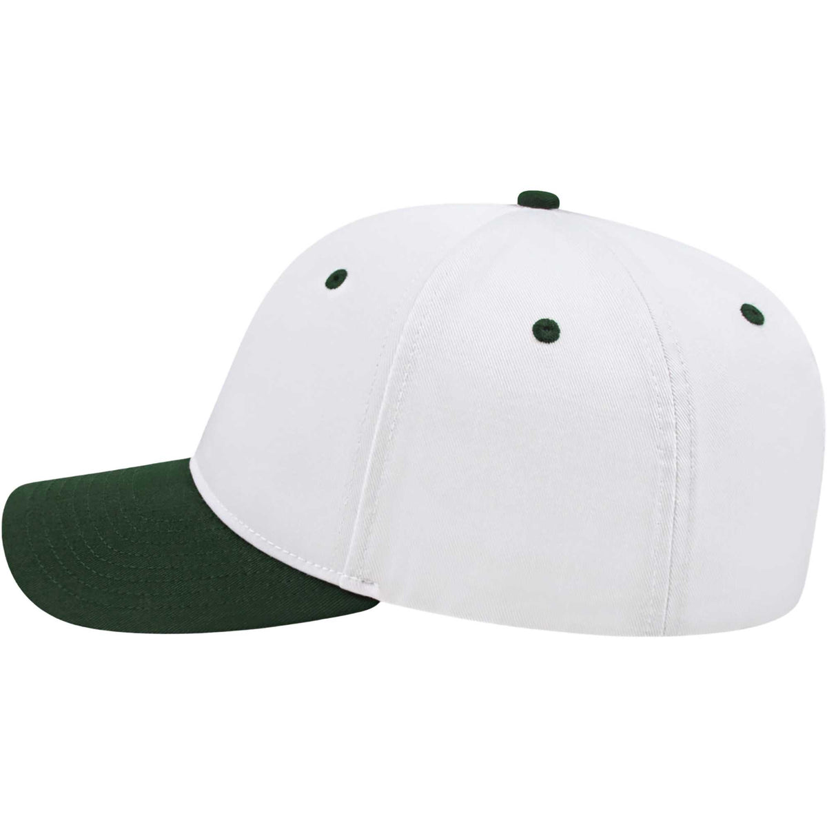 Cap America Original Snapback Cap in Poly Cotton Embroidery - White/Green - Left Side