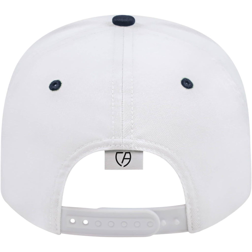 Cap America Original Snapback Cap in Poly Cotton Embroidery - White/Navy - Back