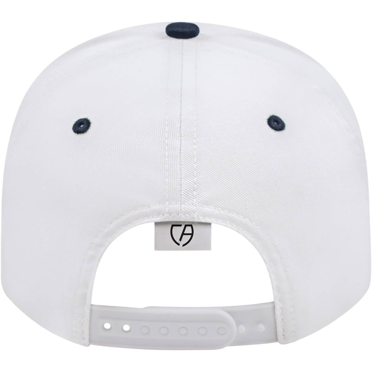 Cap America Original Snapback Cap in Poly Cotton Embroidery - White/Navy - Back