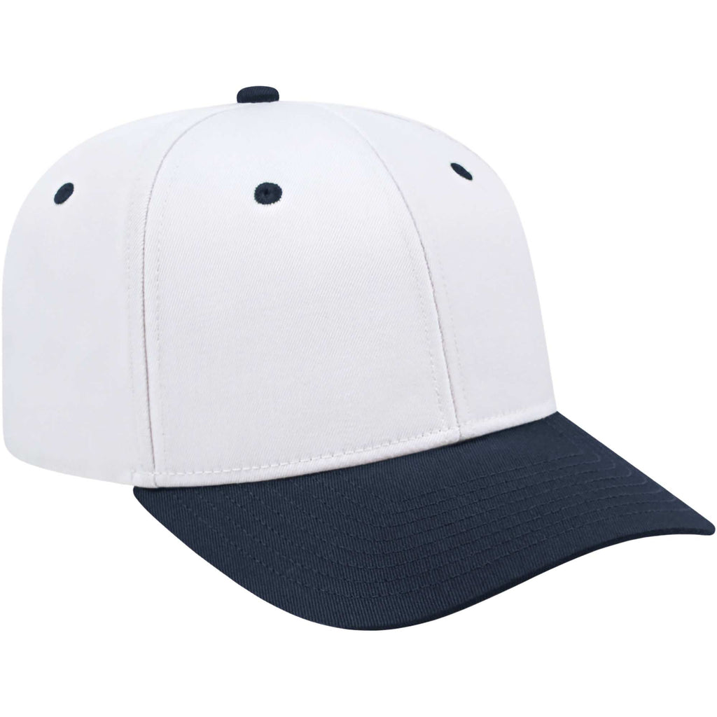 Cap America Original Snapback Cap in Poly Cotton Embroidery - White/Navy - Left Angle