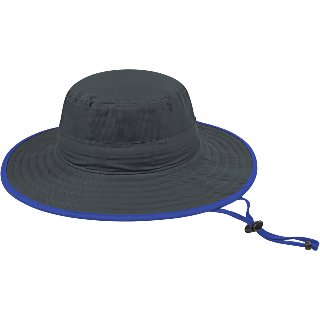 Cap America Performance Boonie Hat Embroidery - Graphite/Royal - Front