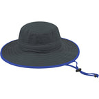 Cap America Performance Boonie Hat Embroidery - Graphite/Royal - Front