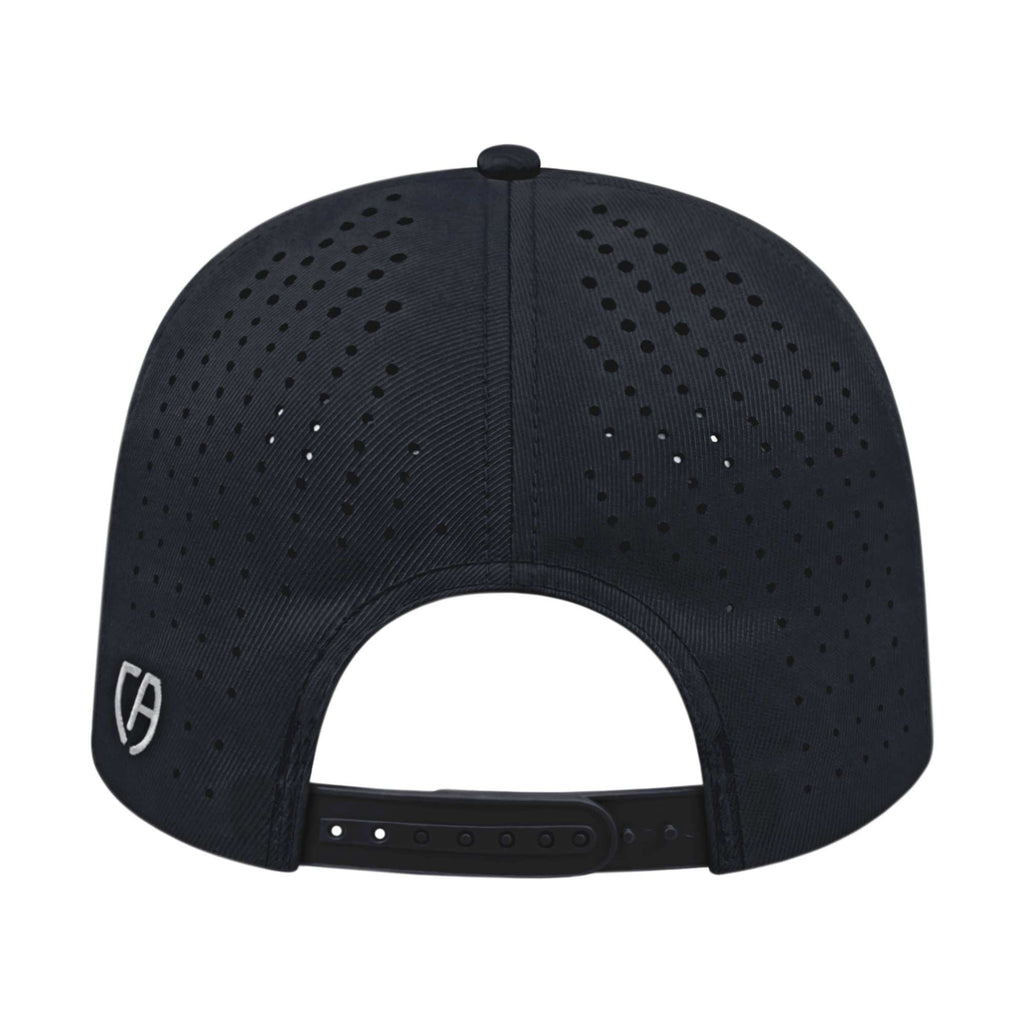 Cap America Performance Cap with Perforated Sides Embroidery - Black - Back