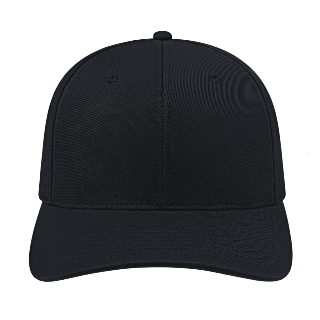 Cap America Performance Cap with Perforated Sides Embroidery - Black - Front 2