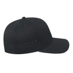 Cap America Performance Cap with Perforated Sides Embroidery - Black - Left Side