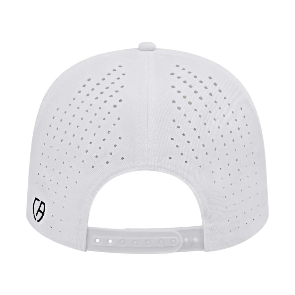 Cap America Performance Cap with Perforated Sides Embroidery - White - Back