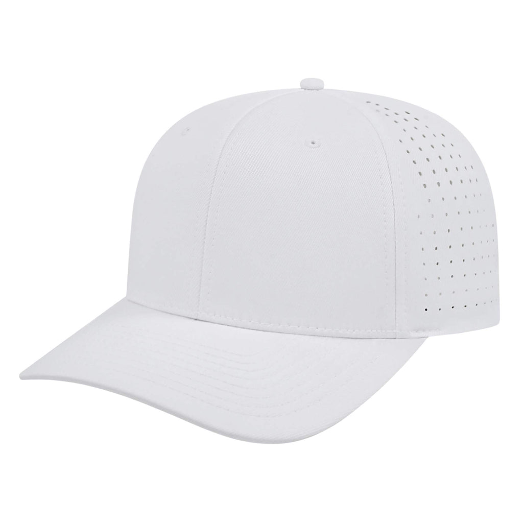 Cap America Performance Cap with Perforated Sides Embroidery - White - Front