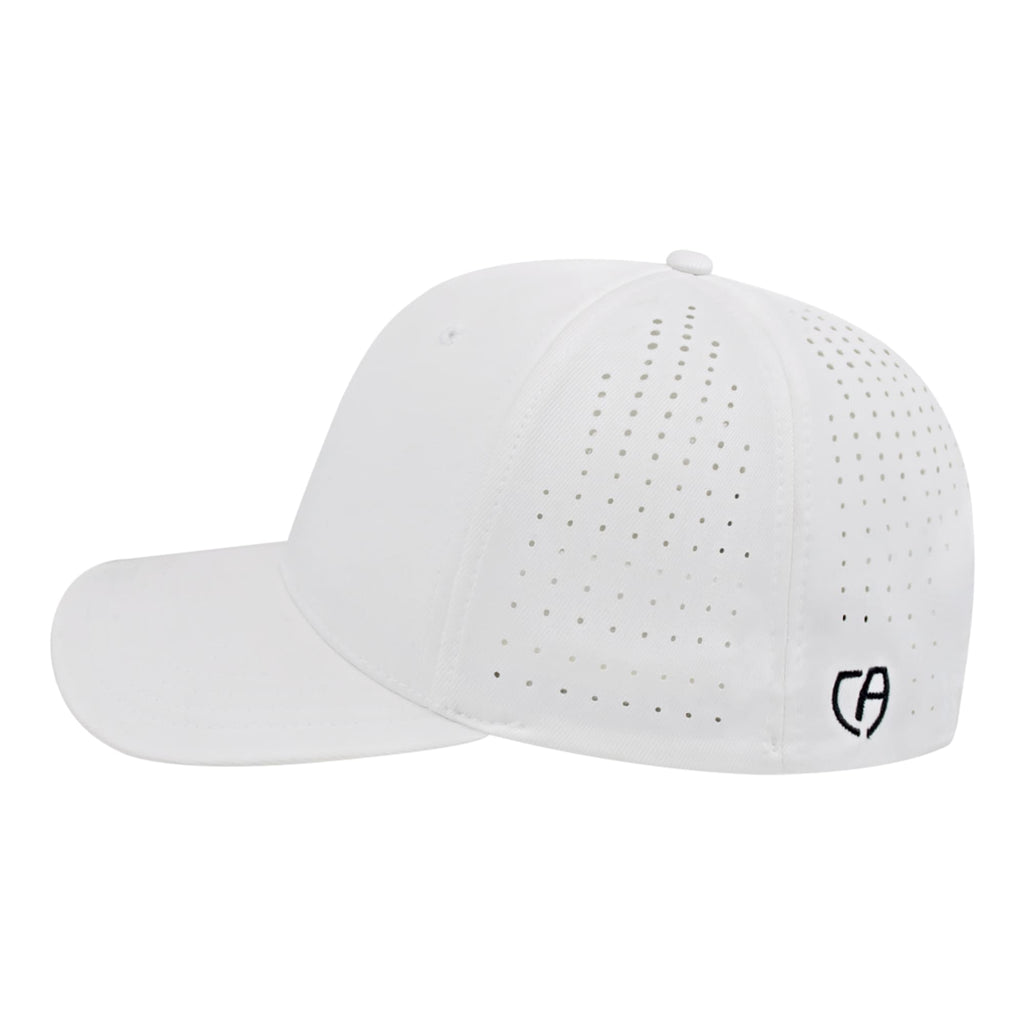 Cap America Performance Cap with Perforated Sides Embroidery - White - Right Side