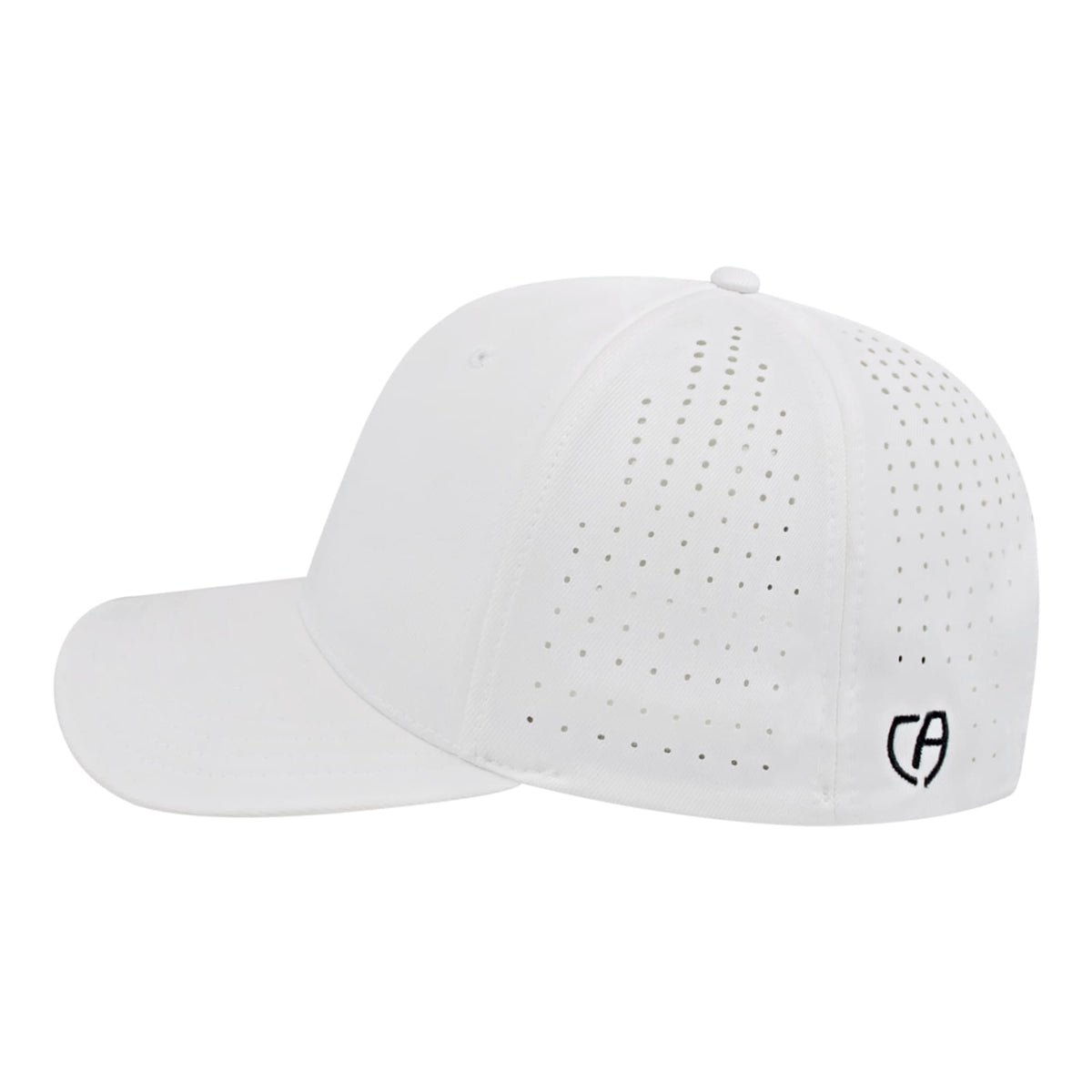 Cap America Performance Cap with Perforated Sides Embroidery - White - Right Side