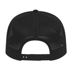 Cap America Poly Cotton Trucker Cap with Mesh Back Embroidery - Black - Back