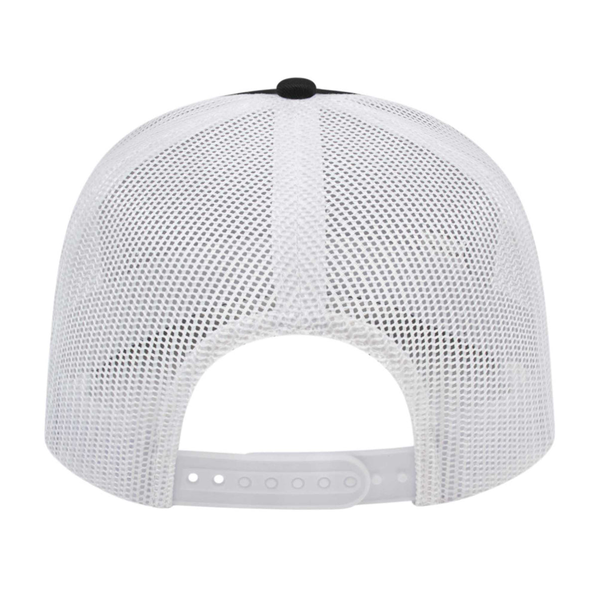 Cap America Poly Cotton Trucker Cap with Mesh Back Embroidery - Black/White - Back