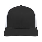 Cap America Poly Cotton Trucker Cap with Mesh Back Embroidery - Black/White - Front 2