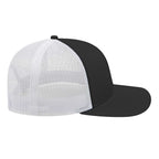 Cap America Poly Cotton Trucker Cap with Mesh Back Embroidery - Black/White - Left Side