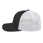 Cap America Poly Cotton Trucker Cap with Mesh Back Embroidery - Black/White - Right Side