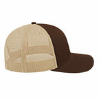 Cap America Poly Cotton Trucker Cap with Mesh Back Embroidery - Brown/Khaki - Photo 3
