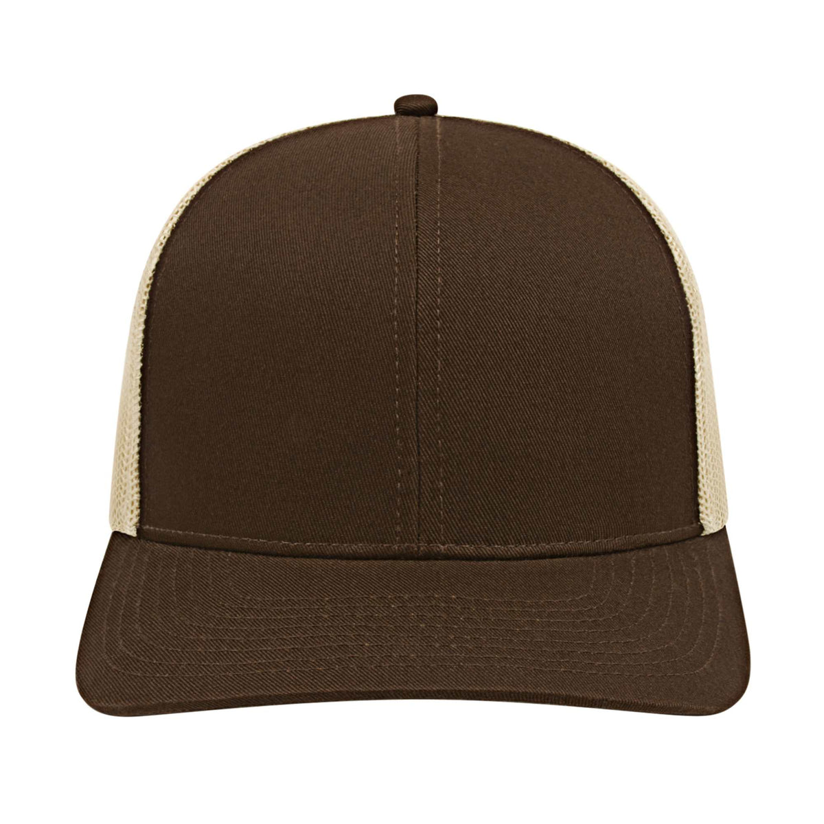 Cap America Poly Cotton Trucker Cap with Mesh Back Embroidery - Brown/Khaki - Photo 5