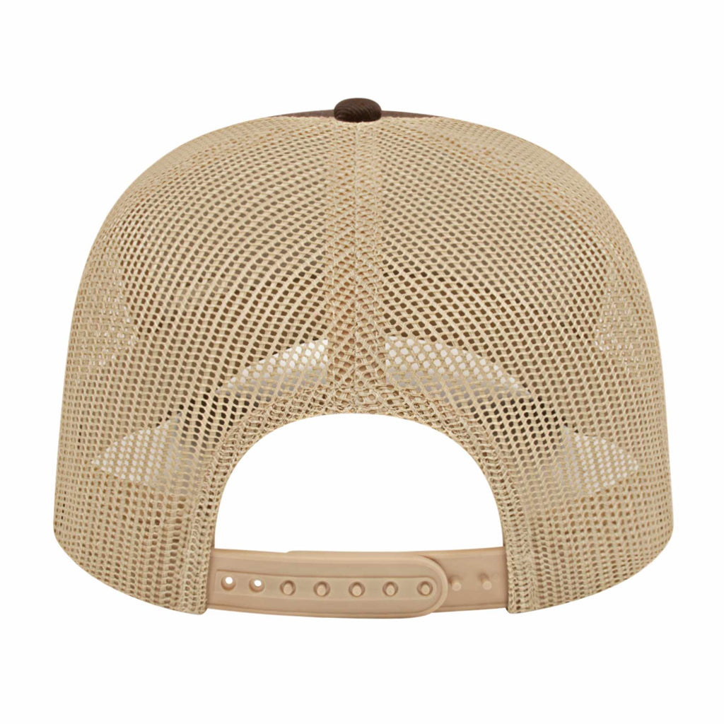 Cap America Poly Cotton Trucker Cap with Mesh Back Embroidery - Brown/Khaki - Photo