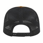 Cap America Poly Cotton Trucker Cap with Mesh Back Embroidery - Caramel/Black - Back