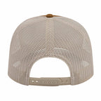 Cap America Poly Cotton Trucker Cap with Mesh Back Embroidery - Caramel/Stone - Back