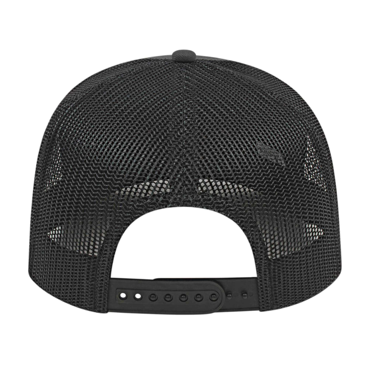 Cap America Poly Cotton Trucker Cap with Mesh Back Embroidery - Charcoal/Black - Back