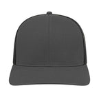 Cap America Poly Cotton Trucker Cap with Mesh Back Embroidery - Charcoal/Black - Front 2