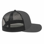 Cap America Poly Cotton Trucker Cap with Mesh Back Embroidery - Charcoal/Black - Left Side