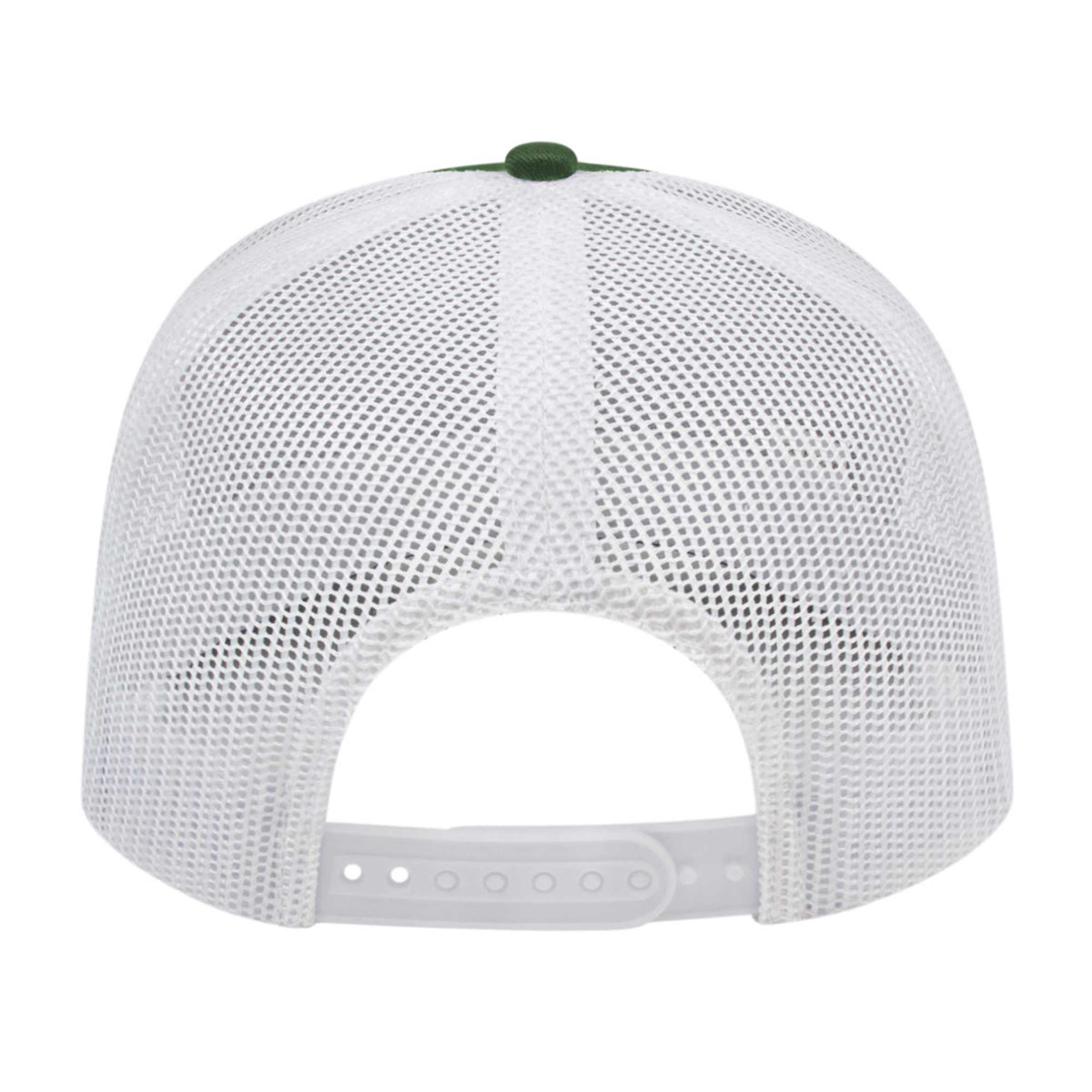 Cap America Poly Cotton Trucker Cap with Mesh Back Embroidery - Green/White - Back