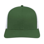 Cap America Poly Cotton Trucker Cap with Mesh Back Embroidery - Green/White - Front 2