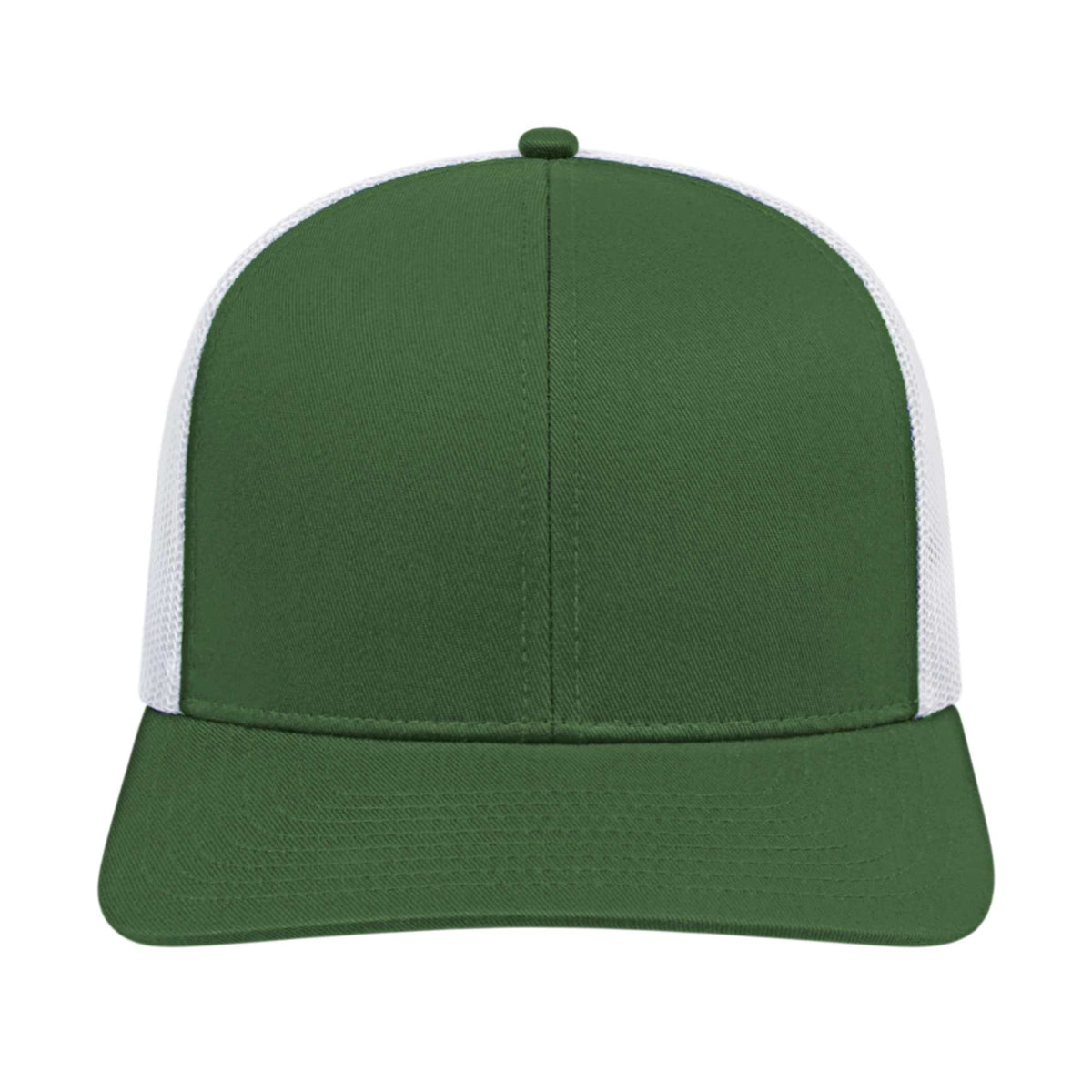 Cap America Poly Cotton Trucker Cap with Mesh Back Embroidery - Green/White - Front 2
