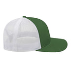Cap America Poly Cotton Trucker Cap with Mesh Back Embroidery - Green/White - Left Side
