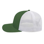 Cap America Poly Cotton Trucker Cap with Mesh Back Embroidery - Green/White - Right Side