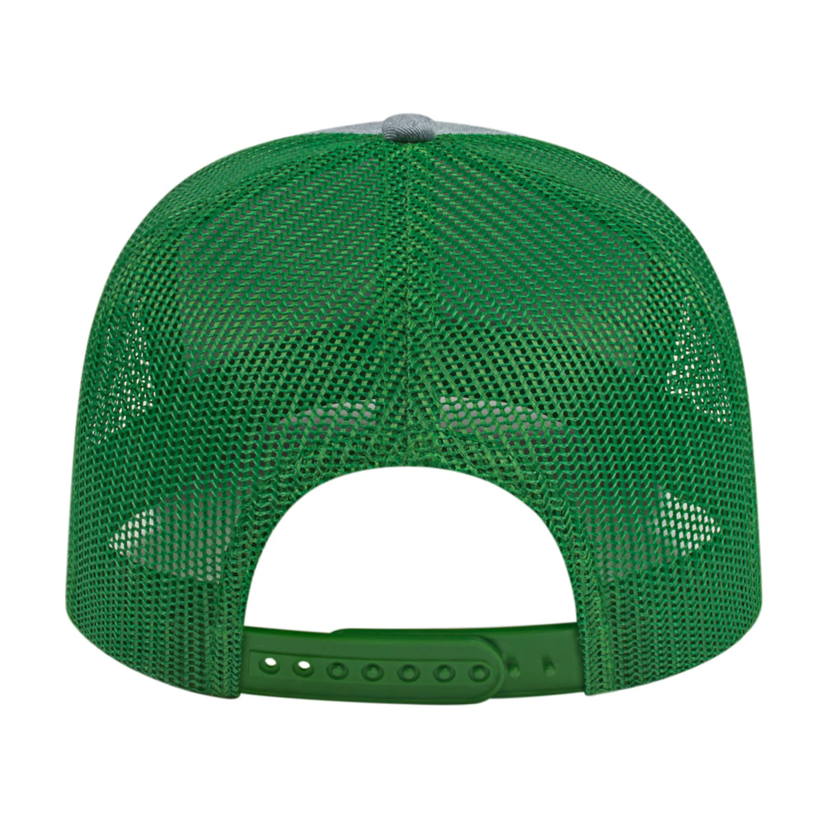 Cap America Poly Cotton Trucker Cap with Mesh Back Embroidery - Heater/Kelly Green - Back
