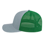 Cap America Poly Cotton Trucker Cap with Mesh Back Embroidery - Heater/Kelly Green - Right Side