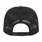 Cap America Poly Cotton Trucker Cap with Mesh Back Embroidery - Heather Black - Back