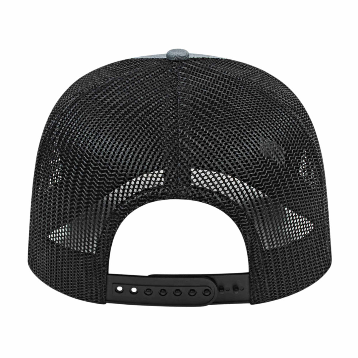 Cap America Poly Cotton Trucker Cap with Mesh Back Embroidery - Heather Black - Back