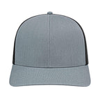 Cap America Poly Cotton Trucker Cap with Mesh Back Embroidery - Heather Black - Front 2