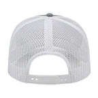 Cap America Poly Cotton Trucker Cap with Mesh Back Embroidery - Heather/White - Back