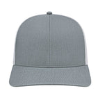 Cap America Poly Cotton Trucker Cap with Mesh Back Embroidery - Heather/White - Front 2