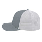 Cap America Poly Cotton Trucker Cap with Mesh Back Embroidery - Heather/White - Right Side