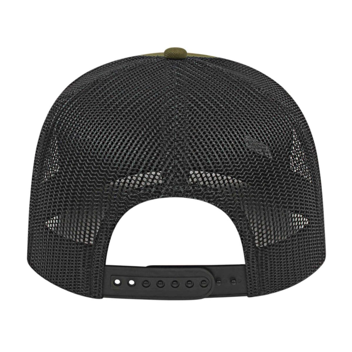 Cap America Poly Cotton Trucker Cap with Mesh Back Embroidery - Loden/Black - Back