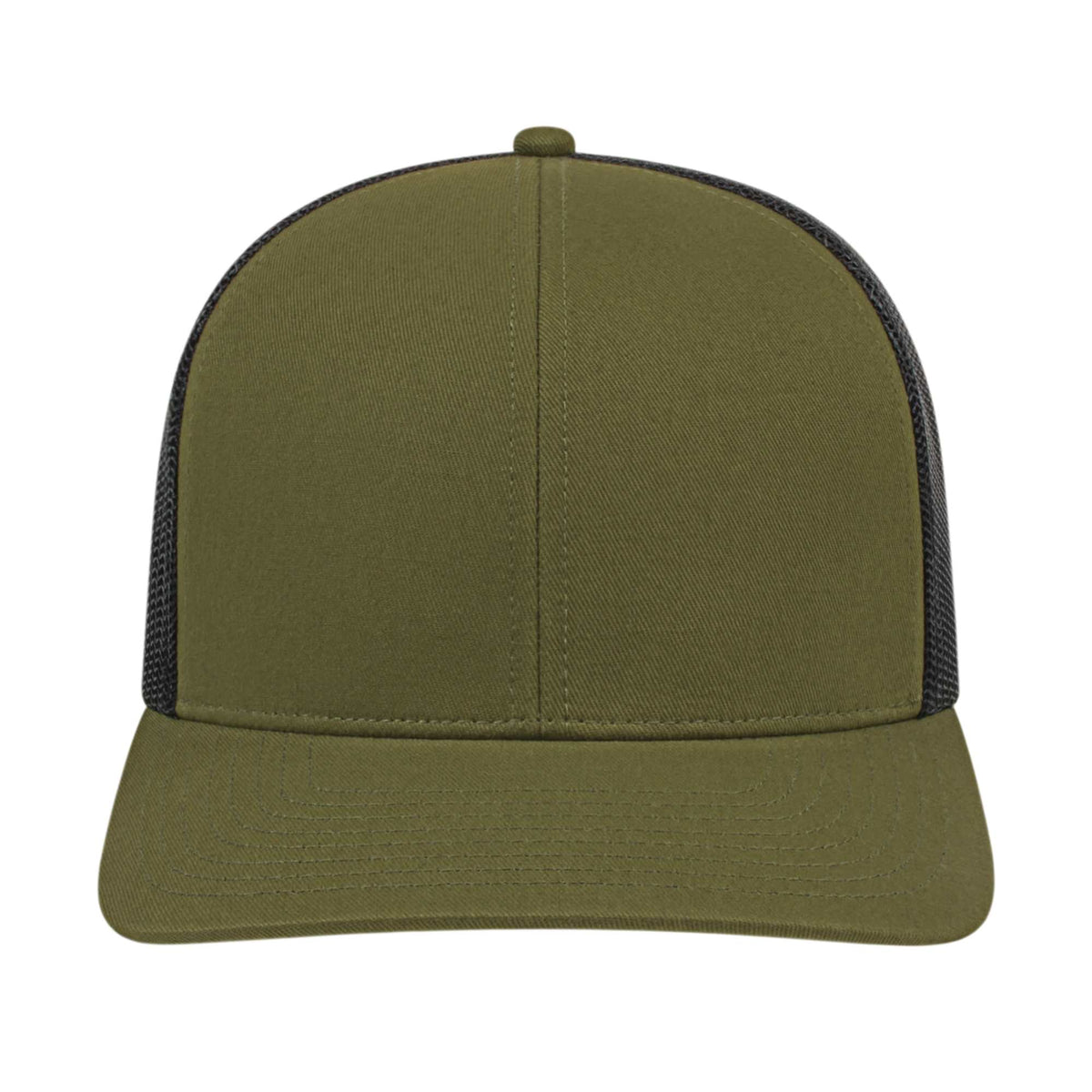 Cap America Poly Cotton Trucker Cap with Mesh Back Embroidery - Loden/Black - Front 2