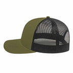 Cap America Poly Cotton Trucker Cap with Mesh Back Embroidery - Loden/Black - Right Side