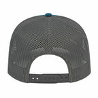 Cap America Poly Cotton Trucker Cap with Mesh Back Embroidery - Marine Blue/Charcoal - Back