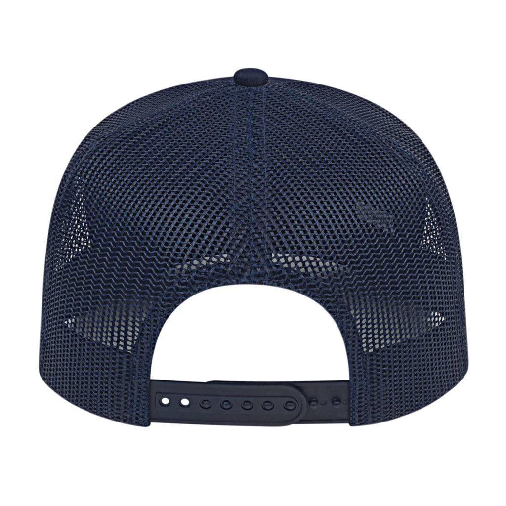 Cap America Poly Cotton Trucker Cap with Mesh Back Embroidery - Navy - Back