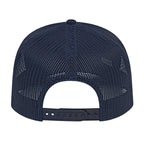 Cap America Poly Cotton Trucker Cap with Mesh Back Embroidery - Navy - Back